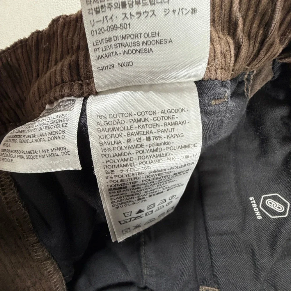 Levis Skateboard Quick Release Strong Corduroy Pants Cordura Brown Mens Medium